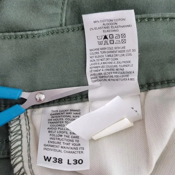 LUCKY BRAND 121 heritage slim straight leg pants Sz 38 NEW - Picture 7 of 7